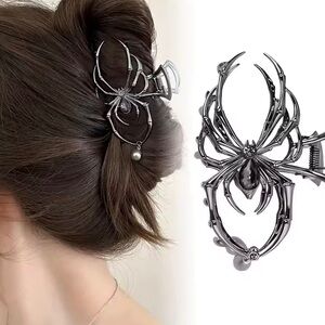 Zara Silver Metal Spider Hair Clip - Women Accessories